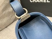 Chanel Boybag Dark Blue Gold Hardware Caviar Leather Size 25 cm - 4