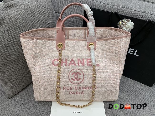 Chanel Canvas Shopping Pink Bag Size 38 cm - 1