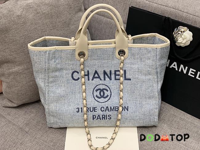 Chanel Canvas Shopping Denim Bag Size 38 cm - 1