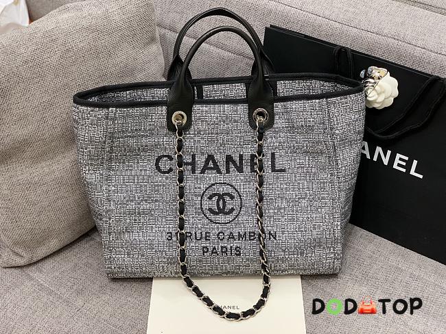 Chanel Canvas Shopping Dark Denim Bag Size 38 cm - 1