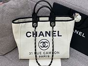 Chanel Canvas Shopping White Bag Size 38 cm - 1