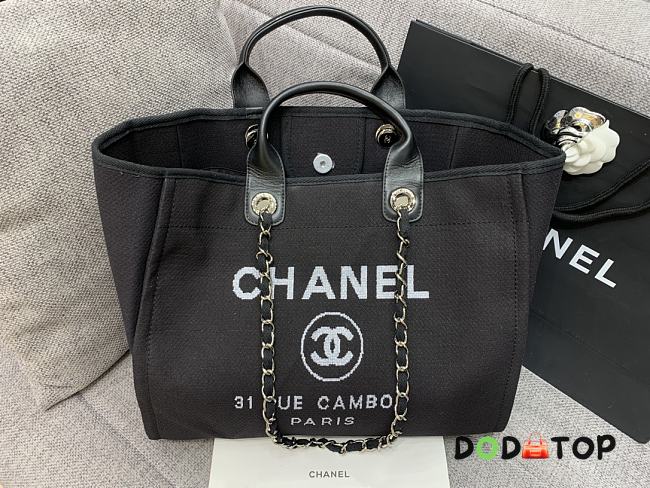 Chanel Canvas Shopping Black Bag Size 38 cm - 1