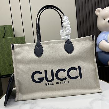 Gucci Printed Medium Tote Bag Blue Size 41.5 x 29 x 18.5 cm