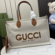 Gucci Printed Medium Tote Bag Brown Size 41.5 x 29 x 18.5 cm - 1