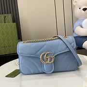 Gucci GG Marmont Small Shoulder Bag Blue Size 26 x 15 x 7 cm - 1