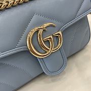 Gucci GG Marmont Mini Shoulder Bag Blue Size 22 x 13 x 6 cm - 3