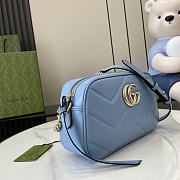 Gucci GG Marmont Shoulder Bag Matelasse Leather Small Blue Size 13 x 24 x 7 cm - 5