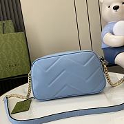 Gucci GG Marmont Shoulder Bag Matelasse Leather Small Blue Size 13 x 24 x 7 cm - 4