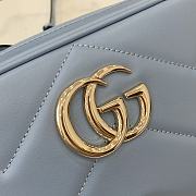 Gucci GG Marmont Shoulder Bag Matelasse Leather Small Blue Size 13 x 24 x 7 cm - 3