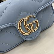 Gucci GG Marmont Super Mini Handbag Blue Size 16.5 x 4.5 x 10 cm - 4