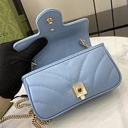 Gucci GG Marmont Super Mini Handbag Blue Size 16.5 x 4.5 x 10 cm - 3