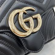 Gucci GG Marmont Mini Top Handle Bag In Black Leather Size 7 x 13 x 6 cm - 3