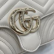 Gucci GG Marmont Mini Top Handle Bag In White Leather Size 7 x 13 x 6 cm - 5