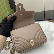 Gucci GG Marmont Mini Top Handle Bag In Milk Tea Leather Size 7 x 13 x 6 cm - 5