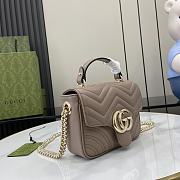 Gucci GG Marmont Mini Top Handle Bag In Milk Tea Leather Size 7 x 13 x 6 cm - 4