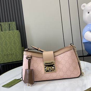 Gucci GG Padlock Small Shoulder Bag Pink Size 26.5 x 13.5 x 4.5 cm