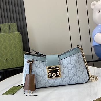 Gucci GG Padlock Small Shoulder Bag Blue Size 26.5 x 13.5 x 4.5 cm