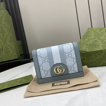 Gucci GG Ophidia Card Holder Blue Size 11 x 8.5 x 3 cm