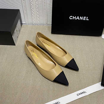 Chanel Pumps Open Shoes Black/White/Beige