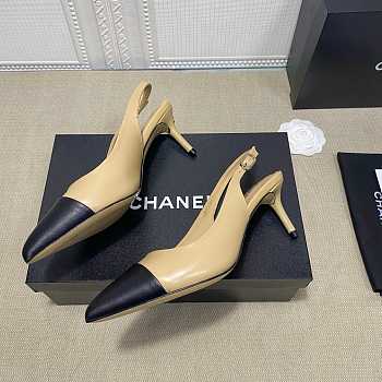 Chanel Pumps Open Shoes 6.5 cm Black/Beige