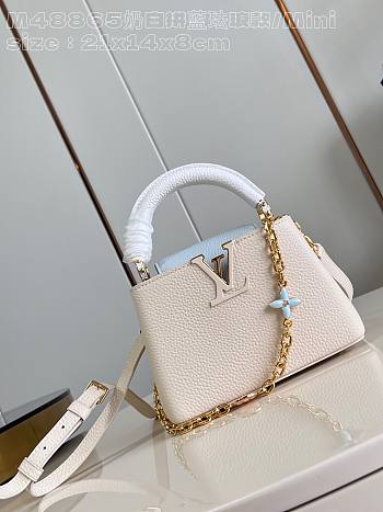 Louis Vuitton Capucines Mini Handbag M48865 Creamy White Size 21 x 14 x 8 cm