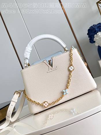 Louis Vuitton Capucines Medium Handbag M48865 Creamy White Size 31.5 x 20 x 11 cm 