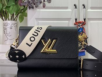 Louis Vuitton LV Twist Medium Handbag M24765 Black Size 23 x 17 x 9.5 cm