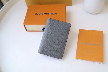Louis Vuitton LV Pocket Wallet Gray Size 8 x 11 x 1 cm