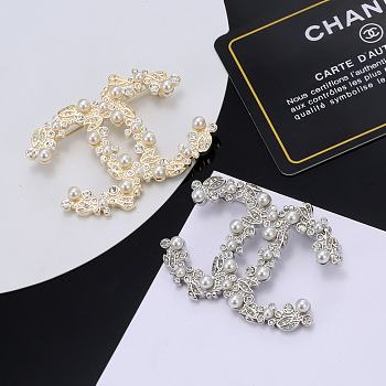 Chanel CC brooch Gold/Silver