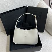 YSL LE 5 À 7 Hobo Underarm Bag Light Grey Size 23 x 16 x 6.5 cm - 4