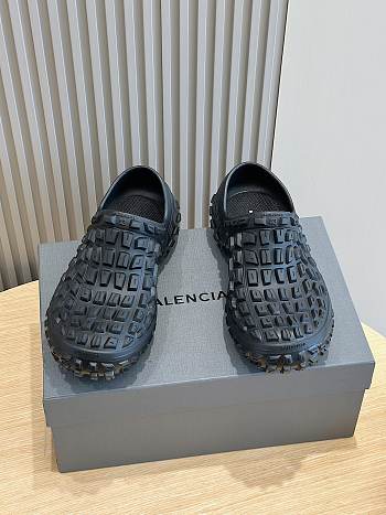 Balenciaga Parisian Defender Couple's Tire Half-Sandals Black/Beige