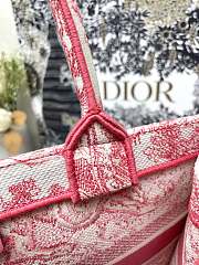 Dior Book Tote Watermelon Red Tiger Medium Size 36 × 27 × 16 cm - 4