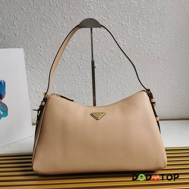 Prada Aimée Large Leather Shoulder Bag Beige Size 39 x 24 x 11.5 cm - 1