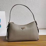 Prada Aimée Large Leather Shoulder Bag Grey Size 39 x 24 x 11.5 cm - 1