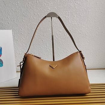 Prada Aimée Large Leather Shoulder Bag Brown Size 39 x 24 x 11.5 cm
