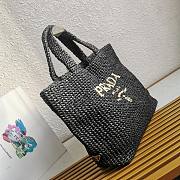 Prada Raffia Fiber Tote Bag Black Size 40 x 34 x 15 cm - 3