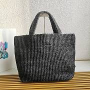 Prada Raffia Fiber Tote Bag Black Size 40 x 34 x 15 cm - 2