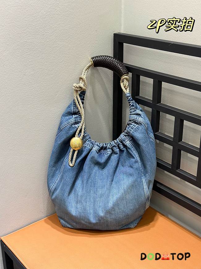 Loewe Squeeze Medium Denim Shoulder Bag Size 33 x 34 x 13.5 cm - 1