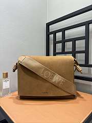 Loewe Flamenco Leather Trimmed Suede Messenger Bag Size 34 x 12 x 24 cm - 1