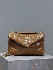 YSL Loulou Puffer Mini Brown Bag Size 23 × 15.5 × 8.5 cm - 1