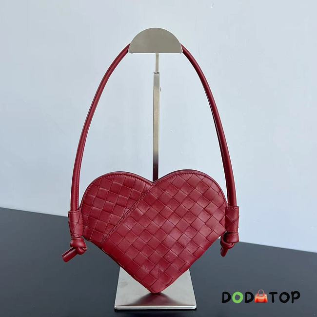 Bottega Veneta Mini Solstice Heart Red Bag Size 22 x 18 x 2 cm - 1