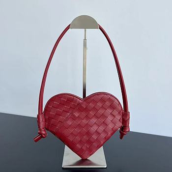 Bottega Veneta Mini Solstice Heart Red Bag Size 22 x 18 x 2 cm