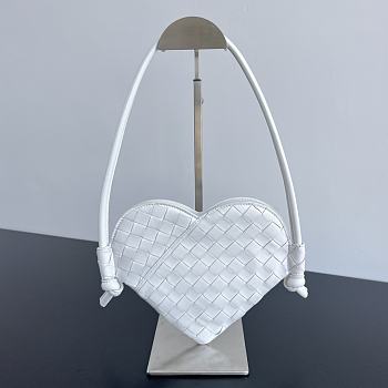 Bottega Veneta Mini Solstice Heart White Bag Size 22 x 18 x 2 cm