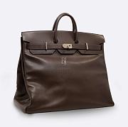  Hermes Ebene Birkin Hac 50 Silver Hardware - 3