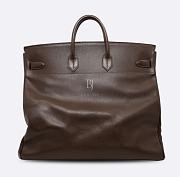  Hermes Ebene Birkin Hac 50 Silver Hardware - 2