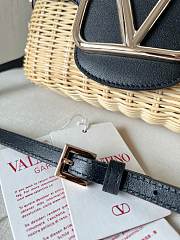 Valentino Locò Raffia Shoulder Bag Black Size 22 x 9 x 17 cm - 3