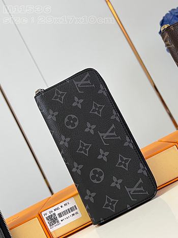 Louis Vuitton LV Zipper Wallet M11611 Black Size 19 cm