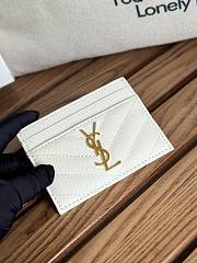 YSL Saint Laurent Card Holder White Size 10 x 7.5 x 0.5 cm - 2