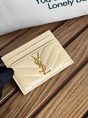 YSL Saint Laurent Card Holder Beige Size 10 x 7.5 x 0.5 cm - 6