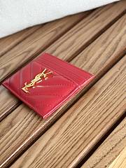 YSL Saint Laurent Card Holder Red Size 10 x 7.5 x 0.5 cm - 5